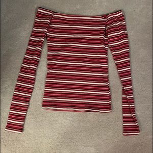 Hollister striped off the shoulder shirt